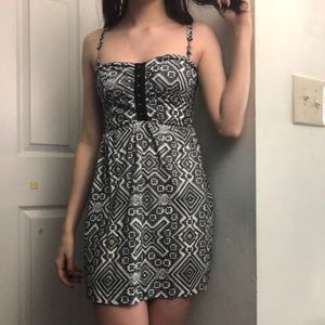 Adorable White & Grey Printed Dress